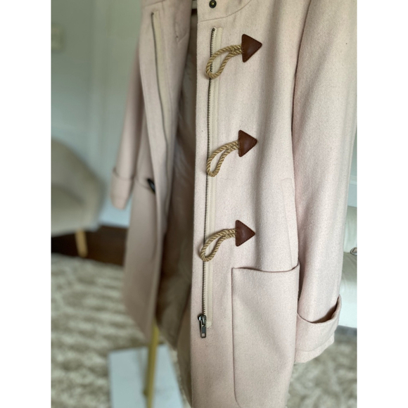 J. Crew Peacoat Wool Toggle Coat Hood Pink Preppy Fall Winter Snowbird French 00 - Picture 5 of 12